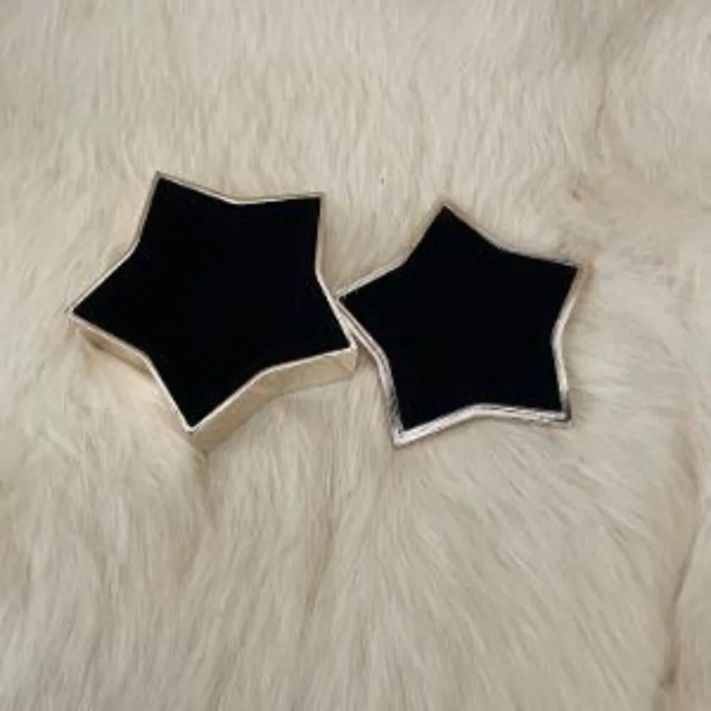 Three Small Silver Star Containers with Black Felt Lining